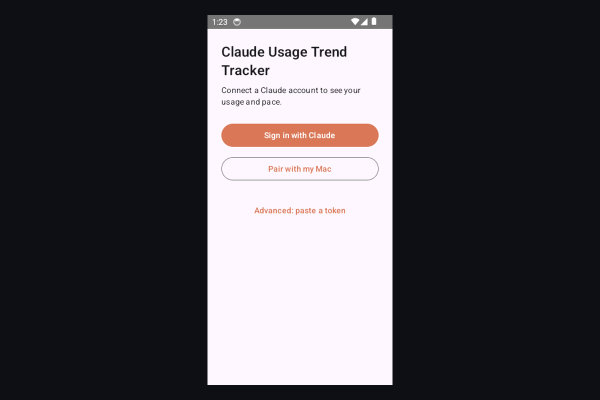 Claude Usage Trend Tracker for Android — coming soon.