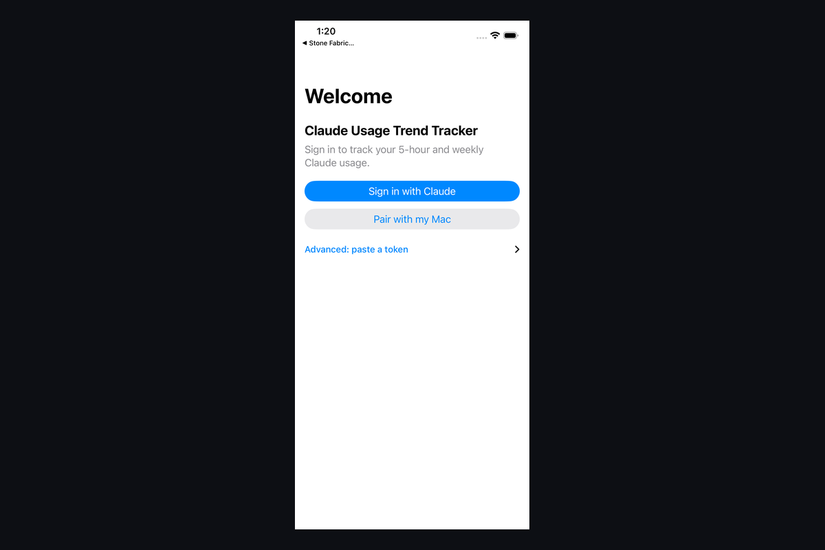 Claude Usage Trend Tracker for iOS — coming soon.