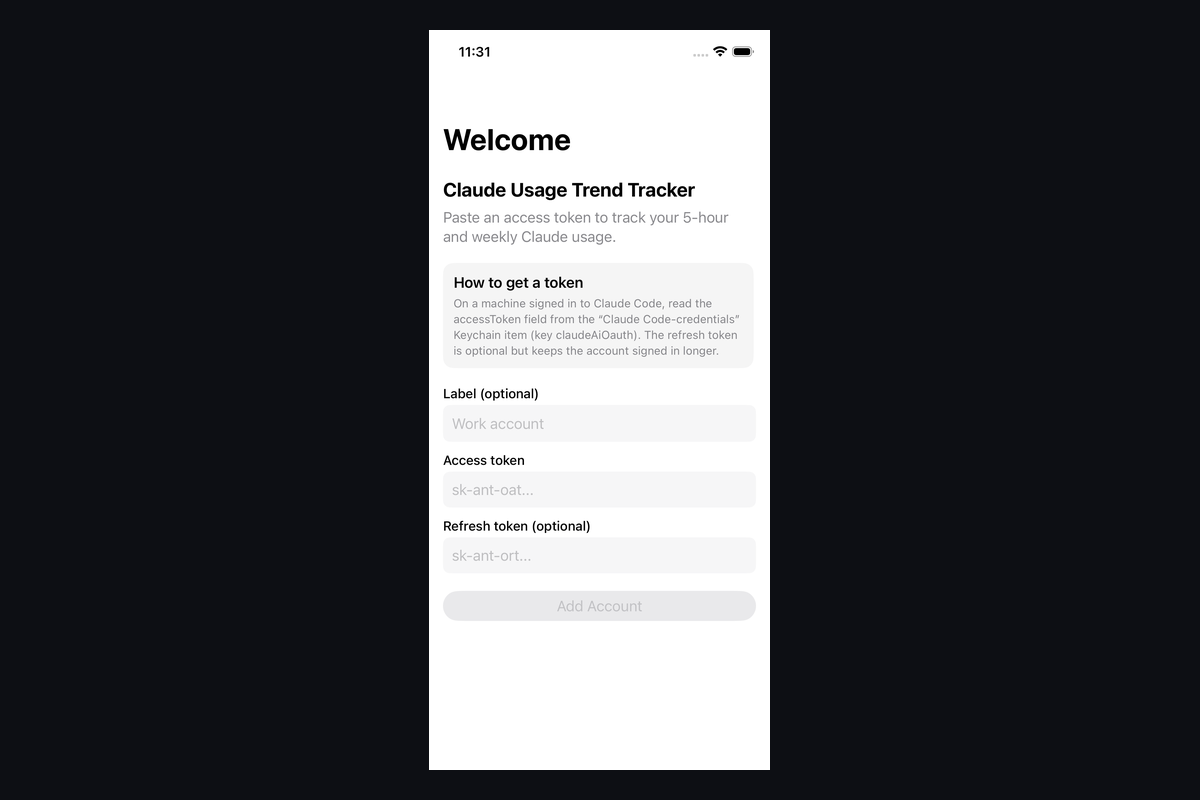 Claude Usage Trend Tracker for iOS — coming soon.